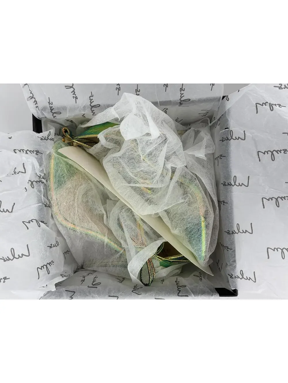 Lulus Ledah Hologram Snake High Heel Sandals with Clear Strap Size 6.5 M